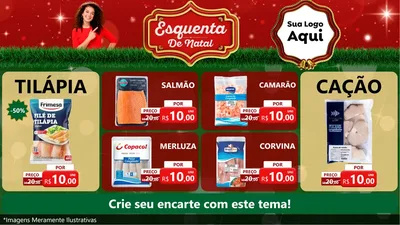 Modelo de TV para TV Horizontal com o tema Esquenta de Natal para Peixaria