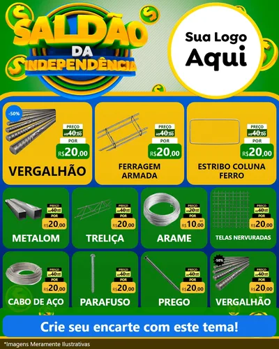 Modelo de Rede Social para Feed Instagram com o tema Saldão da Indepêndencia para Ferragens