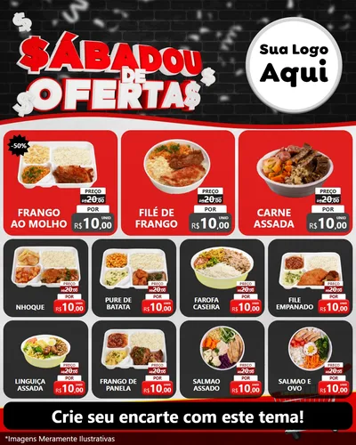 Modelo de Rede Social para Feed Instagram com o tema Sabadou de Ofertas para Restaurante