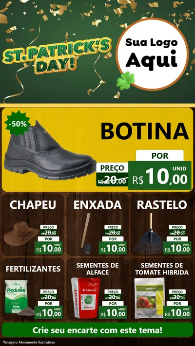 Modelo de Rede Social para Stories com o tema St Patriks Day para Agropecuária