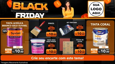 Modelo de TV para TV Horizontal com o tema Black Friday para Tintas e Ferramentas