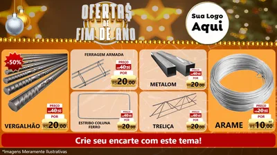 Modelo de TV para TV Horizontal com o tema Ofertas de Fim de Ano para Ferragens