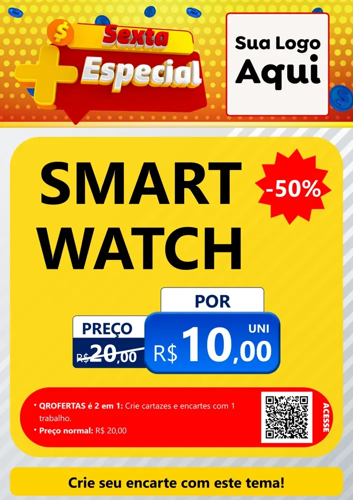 Modelo de Cartaz para Cartaz A4 Vertical com o tema Sexta Mais Especial para Informática
