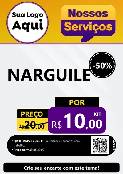 Modelo de Cartaz para Cartaz A4 Vertical com o tema Nossos Serviços para Tabacaria