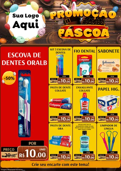 Modelo de Encarte para Encarte A4 Vertical com o tema Promoção Páscoa para Higiene Pessoal