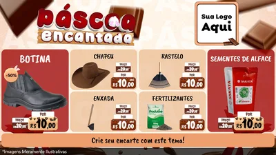 Modelo de TV para TV Horizontal com o tema Páscoa Encantada para Agropecuária