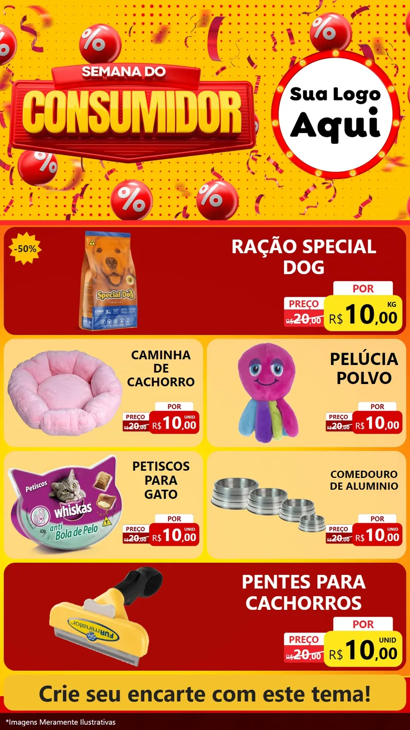 Modelo de TV para TV Vertical com o tema Semana do Consumidor para Pet Shop