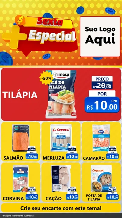 Modelo de Rede Social para Stories com o tema Sexta Mais Especial para Peixaria