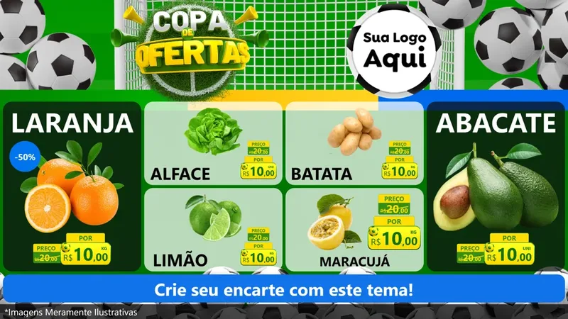 Modelo de TV para TV Horizontal com o tema Copa De Ofertas para Hortifrúti