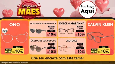 Modelo de TV para TV Horizontal com o tema Semana das Mães para Óticas