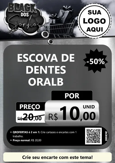 Modelo de Cartaz para Cartaz A4 Vertical com o tema Black dos Sonhos para Higiene Pessoal