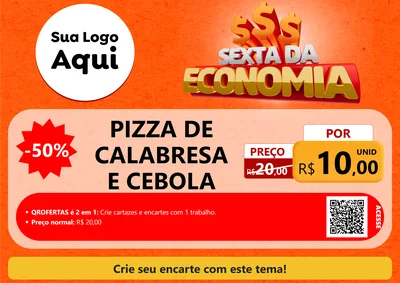 Modelo de Cartaz para Cartaz A4 Horizontal com o tema Sexta da Economia para Pizzaria