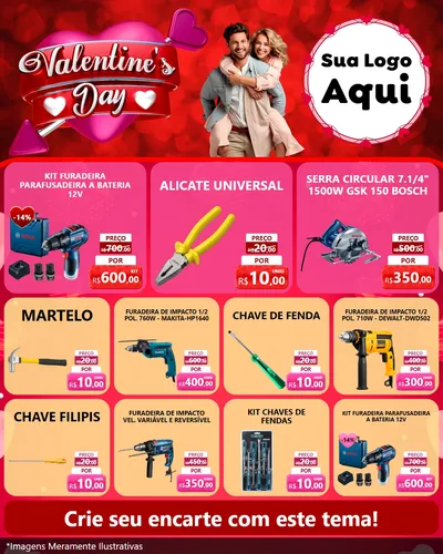 Modelo de Rede Social para Feed Instagram com o tema Valentine's Day para Maquinas e Ferramentas