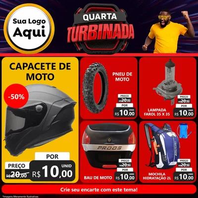 Modelo de Rede Social para Feed Facebook com o tema Quarta Turbinada para Moto peças