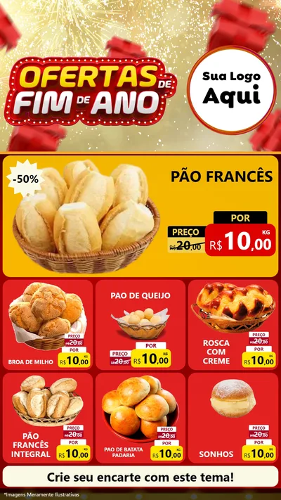 Modelo de Rede Social para Stories com o tema Ofertas de Fim de Ano para Padaria