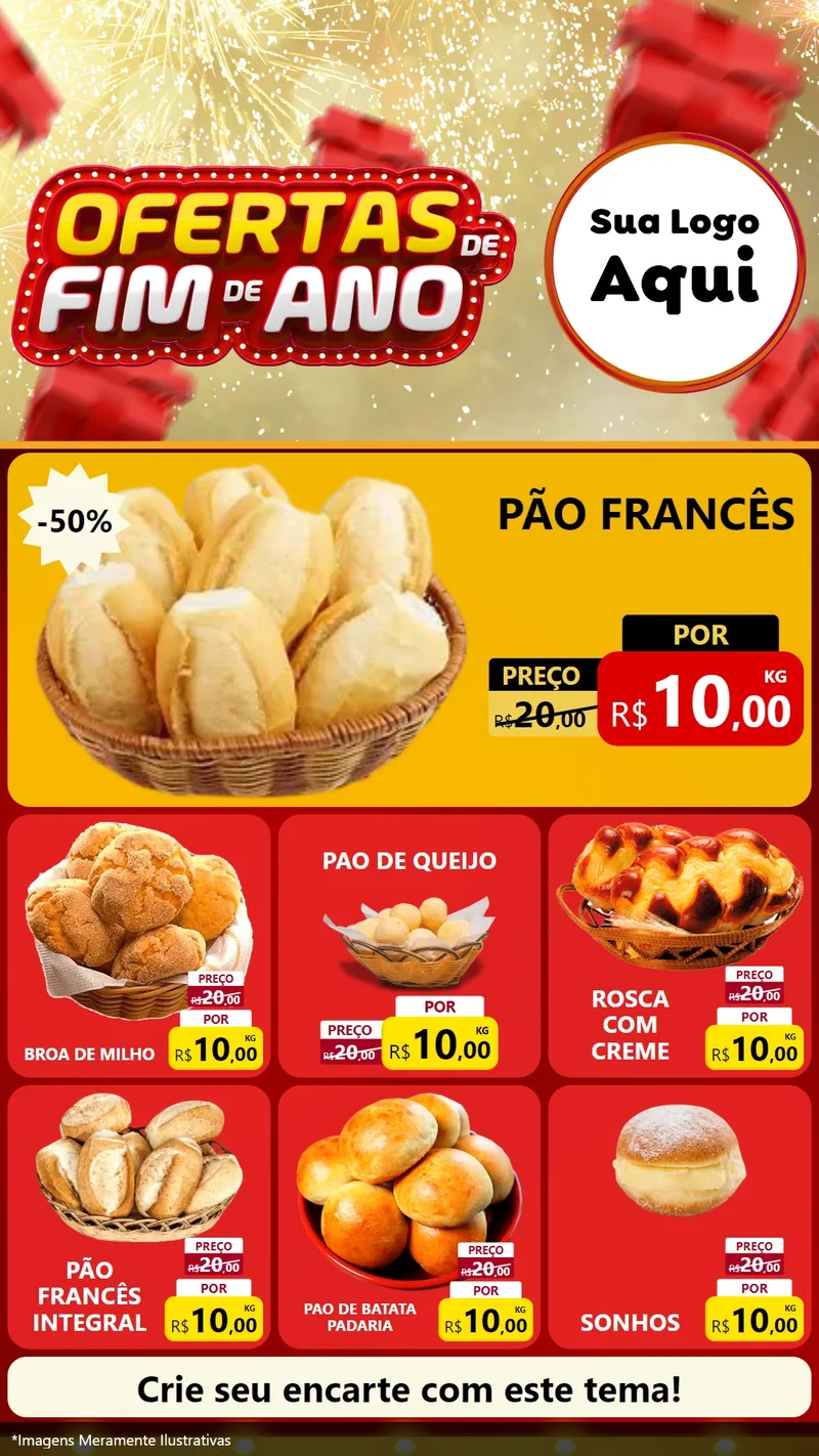 Modelo de Rede Social para Stories com o tema Ofertas de Fim de Ano para Padaria