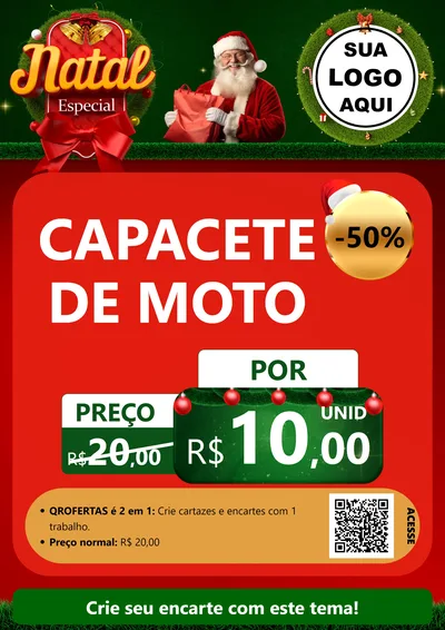 Modelo de Cartaz para Cartaz A4 Vertical com o tema Natal Especial para Moto peças