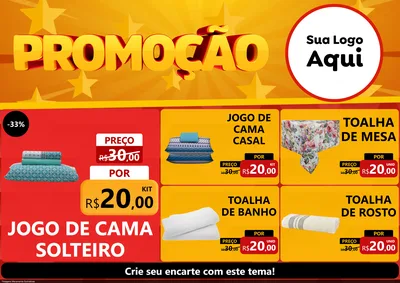 Modelo de Encarte para Encarte A4 Horizontal com o tema Promoção para Cama, Mesa e Banho