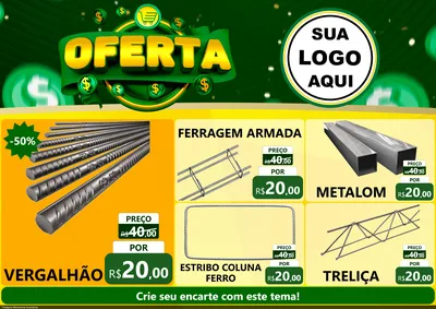 Modelo de Encarte para Encarte A4 Horizontal com o tema Oferta para Ferragens