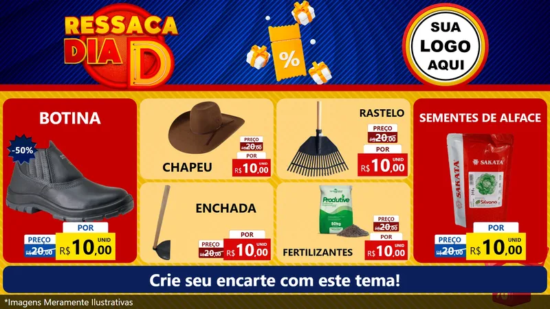 Modelo de TV para TV Horizontal com o tema Ressaca Dia D para Agropecuária