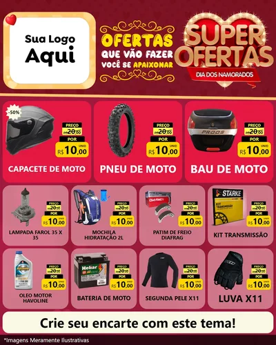 Modelo de Rede Social para Feed Instagram com o tema Dia dos Namorados para Moto peças