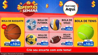 Modelo de TV para TV Horizontal com o tema Ofertas Da Semana para Artigos Esportivos