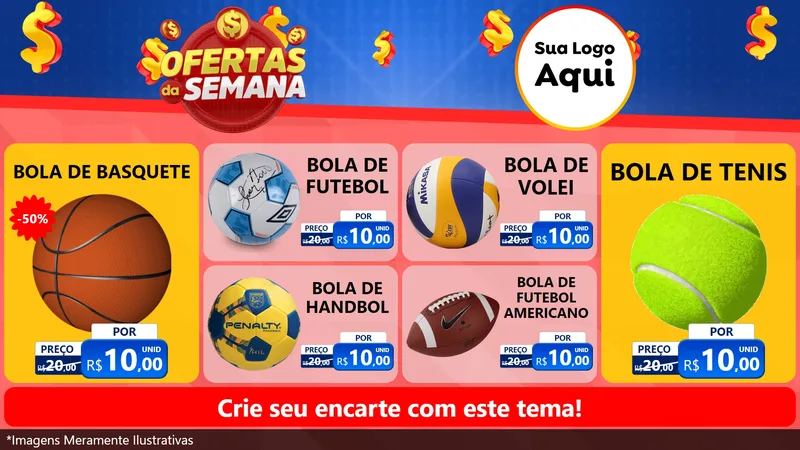 Modelo de TV para TV Horizontal com o tema Ofertas Da Semana para Artigos Esportivos