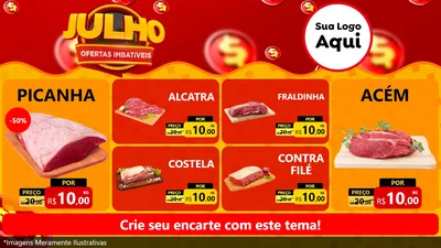 Modelo de TV para TV Horizontal com o tema Julho Ofertas Imbatíveis para Açougue