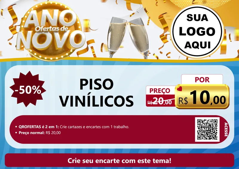 Modelo de Cartaz para Cartaz A4 Horizontal com o tema Ofertas de Ano Novo para Material para Construção