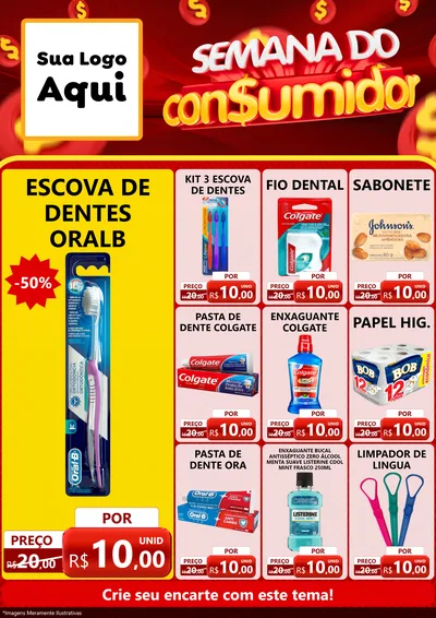 Modelo de Encarte para Encarte A4 Vertical com o tema Semana do Consumidor para Higiene Pessoal