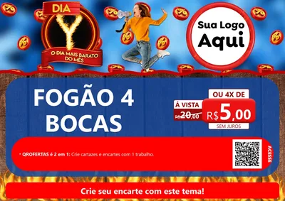 Modelo de Cartaz para Cartaz A4 Horizontal com o tema Dia Y - O Dia Mais Barato Do Mês para Móveis e Eletro