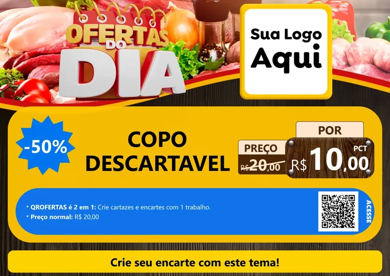 Modelo de Cartaz para Cartaz A4 Horizontal com o tema Ofertas do Dia para Embalagens