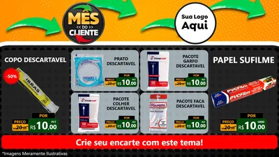 Modelo de TV para TV Horizontal com o tema Mês do Cliente para Embalagens