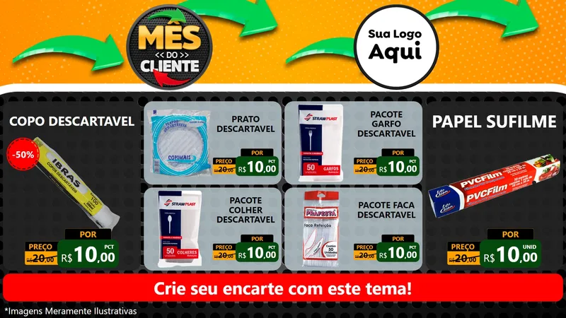 Modelo de TV para TV Horizontal com o tema Mês do Cliente para Embalagens