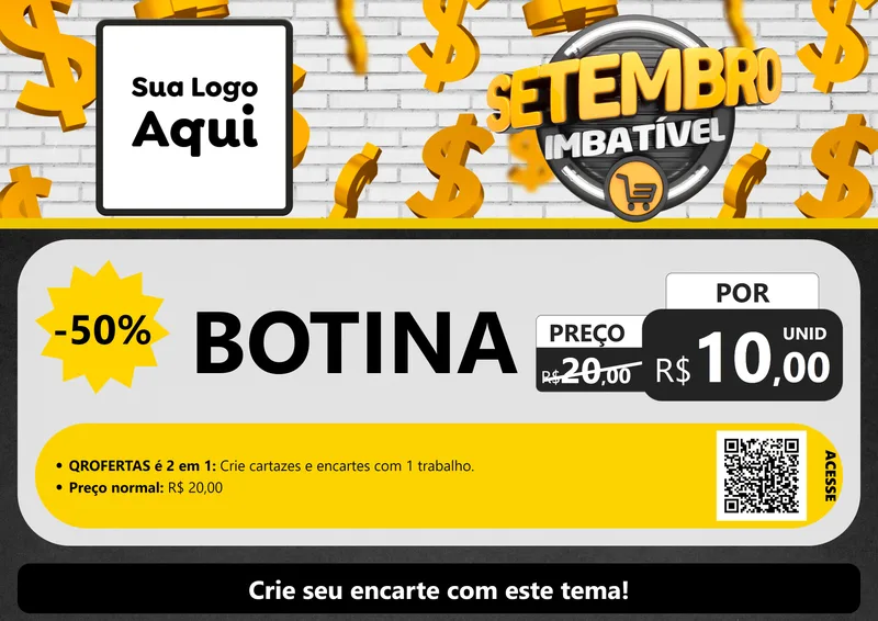Modelo de Cartaz para Cartaz A4 Horizontal com o tema Setembro Imbatível para Agropecuária