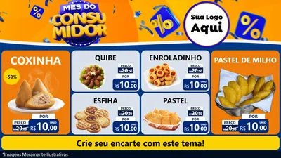 Modelo de TV para TV Horizontal com o tema Mês do Consumidor para Salgadaria