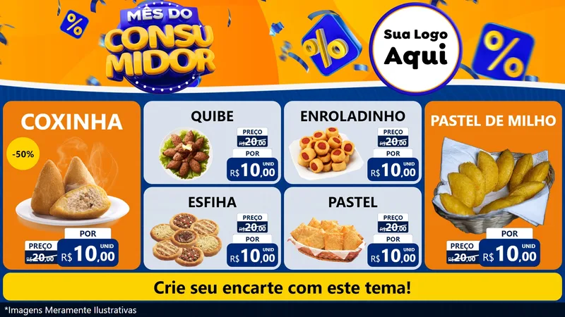 Modelo de TV para TV Horizontal com o tema Mês do Consumidor para Salgadaria