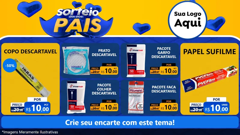 Modelo de TV para TV Horizontal com o tema Sorteio Dia dos Pais para Embalagens