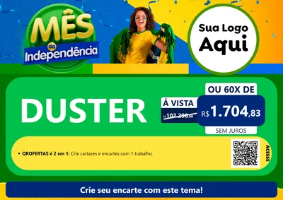 Modelo de Cartaz para Cartaz A4 Horizontal com o tema Mês da Independência para Concessionaria de Carros