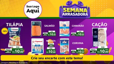 Modelo de TV para TV Horizontal com o tema Semana Arrasadora para Peixaria