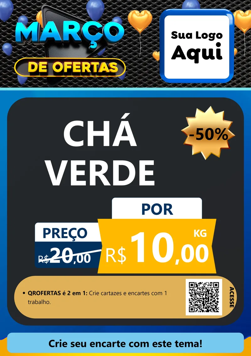 Modelo de Cartaz para Cartaz A4 Vertical com o tema Março de Ofertas para Produtos Naturais