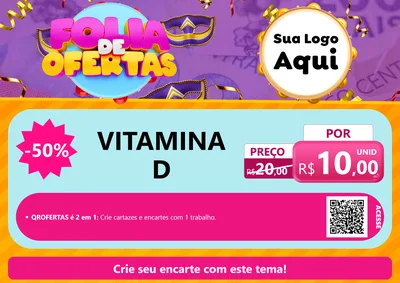 Modelo de Cartaz para Cartaz A4 Horizontal com o tema Folia de Ofertas para Farmácia