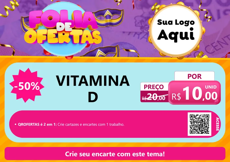 Modelo de Cartaz para Cartaz A4 Horizontal com o tema Folia de Ofertas para Farmácia