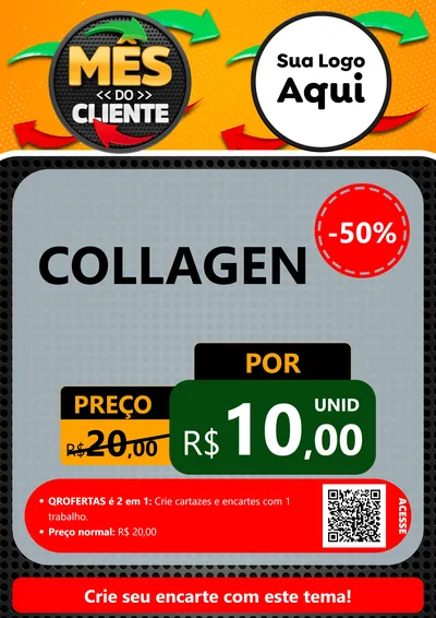 Modelo de Cartaz para Cartaz A4 Vertical com o tema Mês do Cliente para Suplementos alimentares