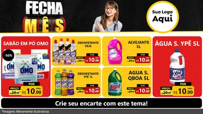 Modelo de TV para TV Horizontal com o tema Fecha Mês para Produtos de Limpeza