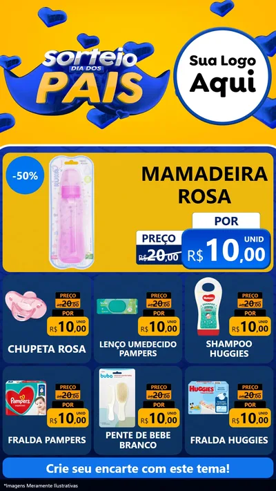 Modelo de Rede Social para Stories com o tema Sorteio Dia dos Pais para Bebês