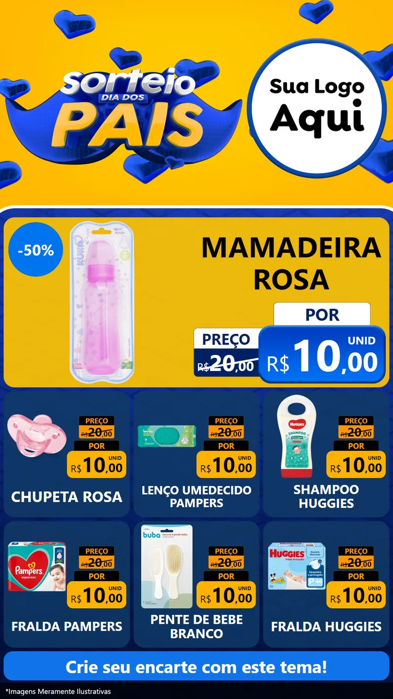 Modelo de Rede Social para Stories com o tema Sorteio Dia dos Pais para Bebês
