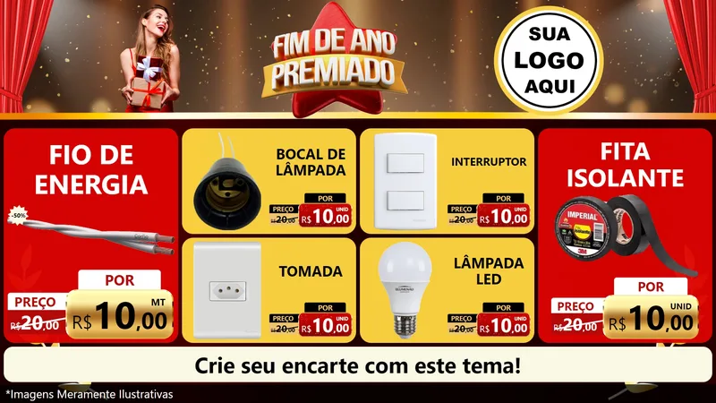 Modelo de TV para TV Horizontal com o tema Fim de Ano Premiado para Materiais Elétricos