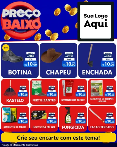Modelo de Rede Social para Feed Instagram com o tema Preço Baixo para Agropecuária