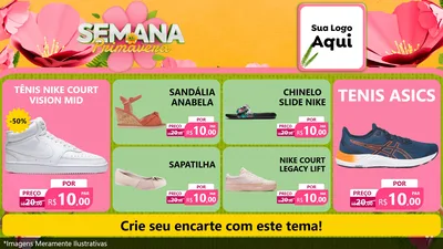 Modelo de TV para TV Horizontal com o tema Semana da Primavera para Calçados